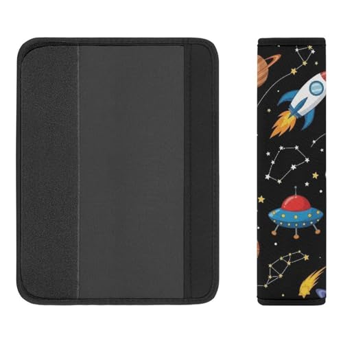 Soft Padded Seat Belt Shoulder Pad for Elderly Support, Stroller Pushchair High Chair, 2 Pack Space Constellation Solar System Galaxy Rocket Planet Shoulder Harness Cover Neck And Shoulder Support - color: Pattern 1177