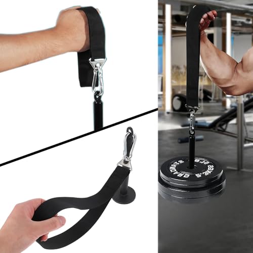 LOOEEL Arm Wrestling Training Strap Belt Hand Grip,used for Hand Grip Arm Finger Forearm Exercises, and Free Weight Home Gym Fitness Equipment.Compatible with 1’’& 2’’ Barbell Plates.