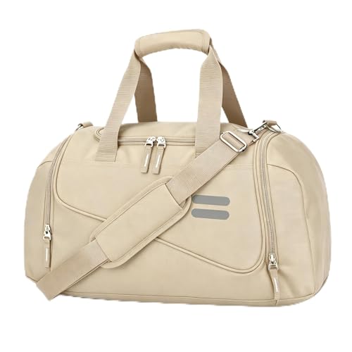 Gym Bag for Men & Women - 30L Duffel Bag with Shoe Compartment, Weekender Water Resistant Duffle Bag for Travel, Sports, Fitness & Workouts, Khaki - color: Khaki