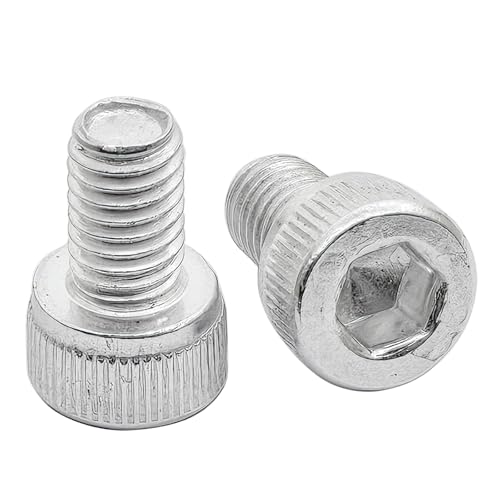 M5 x 8mm Hex Socket Head Cap Screws Bolts,6063 Aluminum Alloy Socket Head Cap Bolt Fasteners,Silver(10Pcs) - size: M5 x 8mm