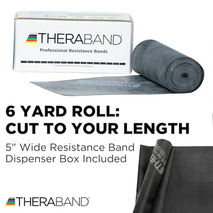 Theraband Resistance Band Black, Special Heavy, 6-Yard Roll, Latex | Elastic resistance band for exercise, strength training, stretching and physical therapy - color: Black - Special Heavy