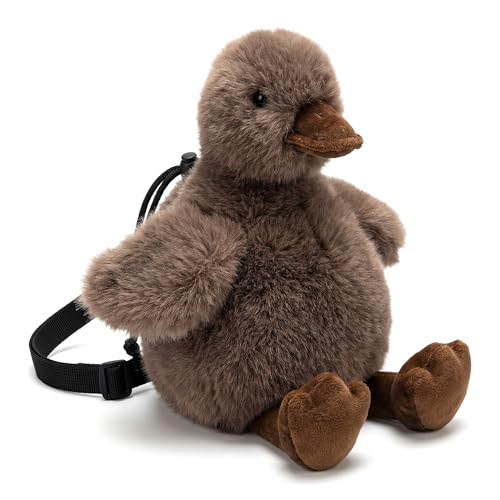 Duck Rock Climbing Chalk Bag, 10.6‘’Fun Plush Animal Chalk Pouch with Drawstring, Adjustable Waist Belt for Indoor Outdoor Bouldering Sport Climbing - color: Brown