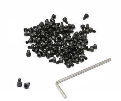 iexcell 100 Pcs M2.5 x 4mm Thread Pitch 0.45 mm Alloy Steel 12.9 Grade Hex Socket Head Cap Screws Bolts Kit, Black Oxide Finish - size: M2.5 x 4mm