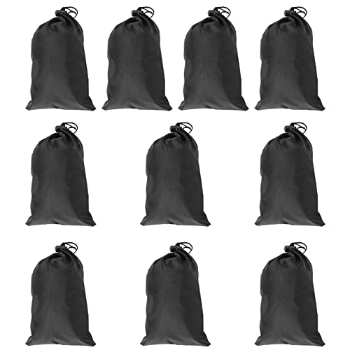 Drawstring Storage Bag for Skipping Ropes, 10 Pcs Waterproof Polyester Pouch, Durable Carry Organizer for Sports Gear, Small Things, Travel & Home Storage (Black)