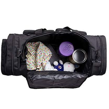 K-Cliffs Tactical Range Duffel Heavy Duty Large Gear Duffle Durable Quality Travel Sports Gym Equipment Bag Military Molle with Lockable Zippers with US Flag Patch 33 Inch Black - size: 33 Inch Black