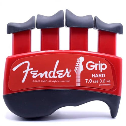 Fender GRIP Hand and Finger Exerciser – Best Ergonomic Finger Strengthener to improve play on all stringed instruments (Guitar, Bass, Violin, etc.) (Tensions: WHITE=5-Lbs; RED=7-Lbs; BLACK=9-Lbs) - color: Red