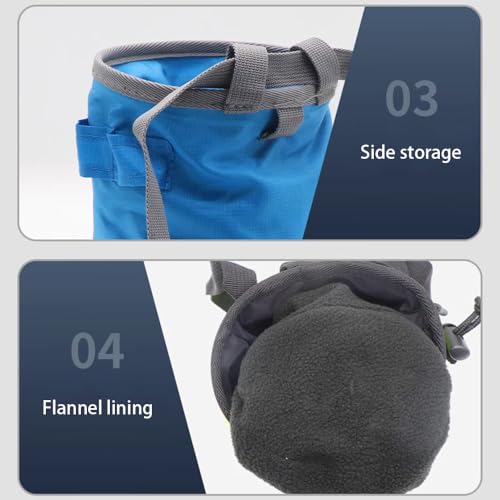 Chalk Bag for Rock Climbing, Bouldering Chalk Bag with 2 Zippered Pockets Rock Climbing Gear Equipment for Rock Climbing Gym Weightlifting