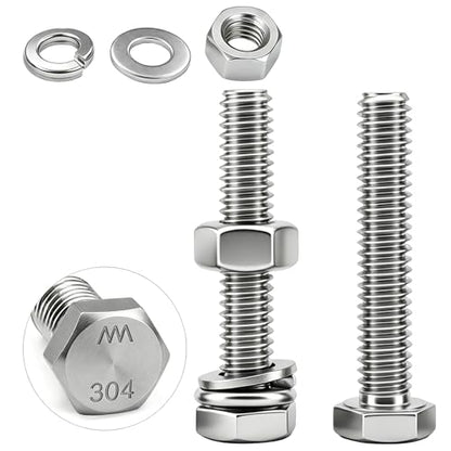25 Sets 1/4-20x1-1/2 Bolt and Nut Set, Flat & Lock Washers Included,100PCS | 304 Stainless Steel 1/4-20 Bolt, Precision Fasteners Mechanical Assembly Equipment Repair & DIY - size: 1/4-20x1-1/2" 25sets
