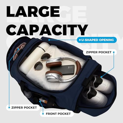 Uarition Mens Gym Bag, 55L Large Sports Duffle Bags, Workout Bags Lightweight, Navy Blue | For Travel, Carry On Weekender - color: Navy Blue