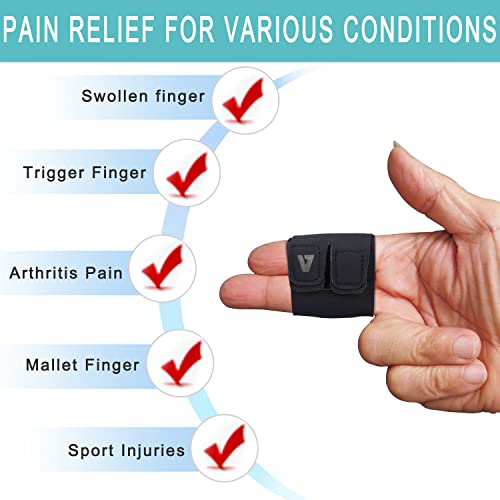Finger Splint Wraps Reusable Finger Buddy Tape Adjustable Finger Brace Trigger Finger Splints Mallet Finger Support Compression Finger Sleeves for Arthritis Pain Relief, Sport Injury - M - size: Medium, style: Buddy
