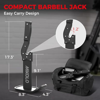 Mikolo Deadlift Jack Barbell Jack Unload 660LB Barbell Stand with No-Slip Handle for Loading & Unloading Weight Plates for Deadlift Exercise, Weight Training