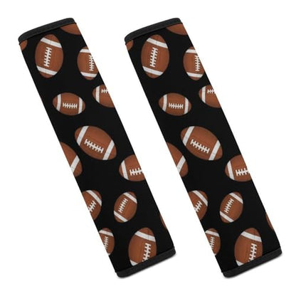 Universal Fit Seat Belt Shoulder Pad for Kids, Car Seats Pushchair Strollers High Chair Pushchair, 1 Pair Football Black Automotive Seat Belt Protector - color: Pattern 1170