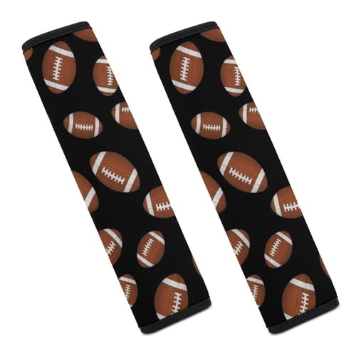 Universal Fit Seat Belt Shoulder Pad for Kids, Car Seats Pushchair Strollers High Chair Pushchair, 1 Pair Football Black Automotive Seat Belt Protector - color: Pattern 1170