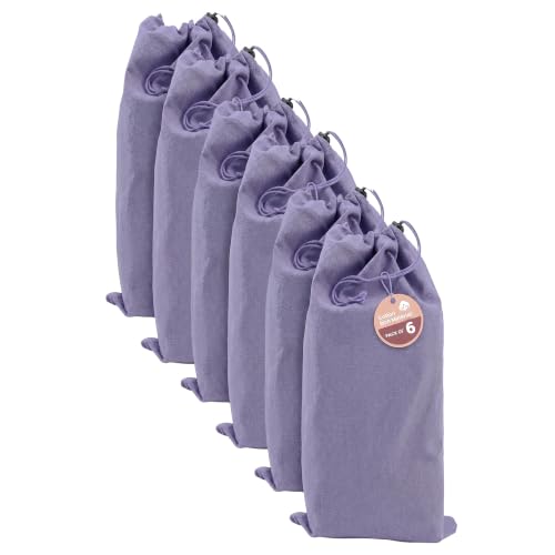 LFH Cotton Rich Shoe Storage Bags with Drawstring, Dustproof Breathable Reusable Organizer, Perfect For Travel, Dorm, Hotel, College,Gym,Easy to Carry,Machine Washable12"x17"(Pack of 6)-Lavender - color: Lavender, size: 12"x17" (Pack of 6)