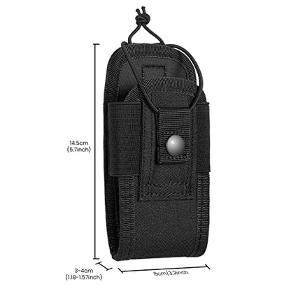 FRTKK Tactical Radio Holder Radio Holster Molle Radio Pouch Universal Radio Case Military Heavy Duty Radio Bag for Police Firefighter Two Ways Walkie Talkies Vest (Black-small) - color: Black-small