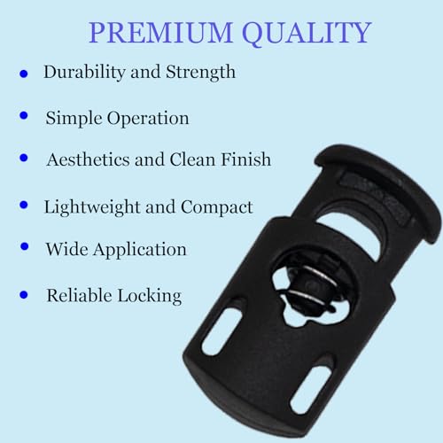 Hovesty 20 PCS Cord Locks for Drawstrings, Spring Rope Clips and Shoe Lace Locks, Paracord Toggle Stoppers for Clothing, Bags and Strings