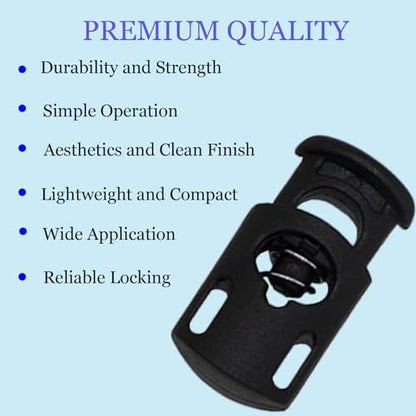 Hovesty 20 PCS Cord Locks for Drawstrings, Spring Rope Clips and Shoe Lace Locks, Paracord Toggle Stoppers for Clothing, Bags and Strings