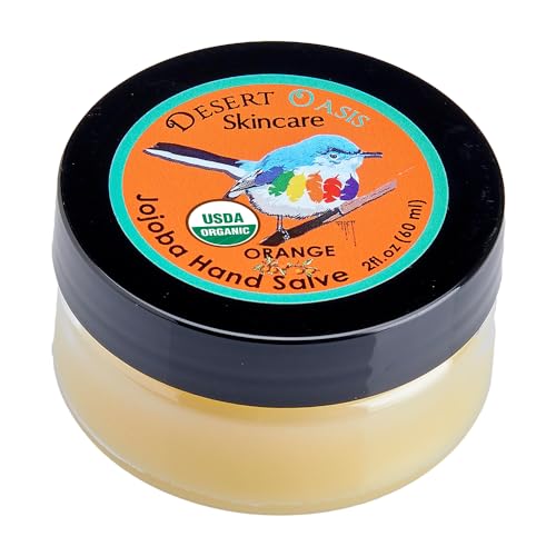 USDA Organic Orange Jojoba Oil Hand Salve for Rich Conditioning (2 oz) | Over 50% Jojoba Oil with Beeswax & Avocado Oil – Rich Conditioning Balm for Dry Hands, Feet & Cuticles 60 g