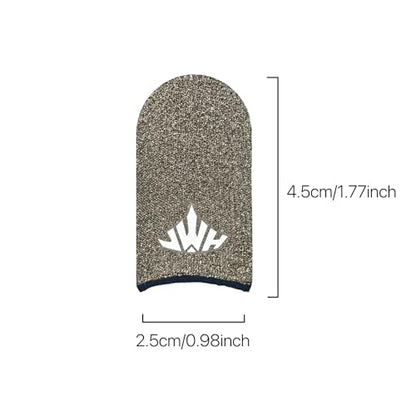 Jwh Ultra Thin Pure Silver Fiber Mobile Phone Gaming Accessories Finger Thumb Sleeves,Breathable,Silky,6 Pack Guantes para Dedos Gamer,Dedales Gamer Profesionales,Finger Gloves,for Pubg Gaming Cots - color: Silver（6pack）