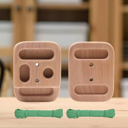 Qianly 2 Pieces Portable Wooden Fingerboard Compact Climbing Fingerboard Easy to Install Finger Strength for Home Gym