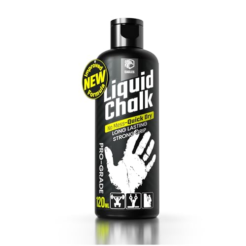 EAGLES Pro Grade Gym Liquid Chalk 60, 120 or 280ml Mess-Free Chalk for Weightlifting, Gymnastics Rock Climbing, Pole Grip, Sports Dries in Seconds - Sweat-Resistant and Long Lasting - style: 120ml