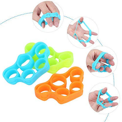 Finger Hand Trainer | 3Pcs Trapezoid Training Bands for Guitar/Piano/Climbing | Silicone Grip Strengthener for Wrist & Forearm
