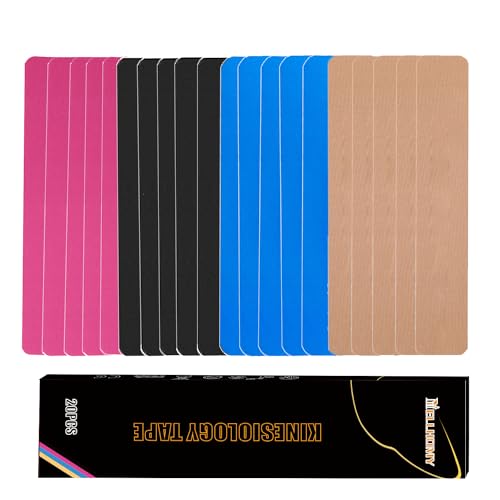 Kinesiology Tape - 20 Precut Strips, Pure Cotton for Pain Relief & Support | Latex-Free, Elastic Tape for Joint, Muscle, Knee, Shoulder & Ankle. Ideal for Sports, Exercise & Daily Recovery (4 Colors) - color: Mix-4, size: 20PCS