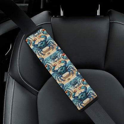 1 Pair Universal Soft and Comfortable Car Seat Belt Pad for Girls and Boys, Most Cars, Coastal Crabs Harness Pads Strap, Neck and Shoulder Support - color: Pattern 143