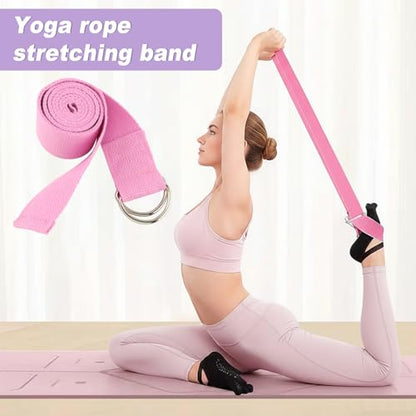 ‌Figure 8 Resistance Bands for Women & Men - 3 Levels (15lb/25lb/35lb) Silicone Workout Bands for Arms, Back, Shoulder Toning & Posture Correction - Portable Home Gym/Yoga (Pink+Blue+Purple)