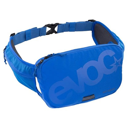 EVOC Hip Pouch Waist Bag, Bum Bag (Lightweight Belt Bag with Multiple Compartments, with Air Pad System, Individually Adjustable) - color: royal blue