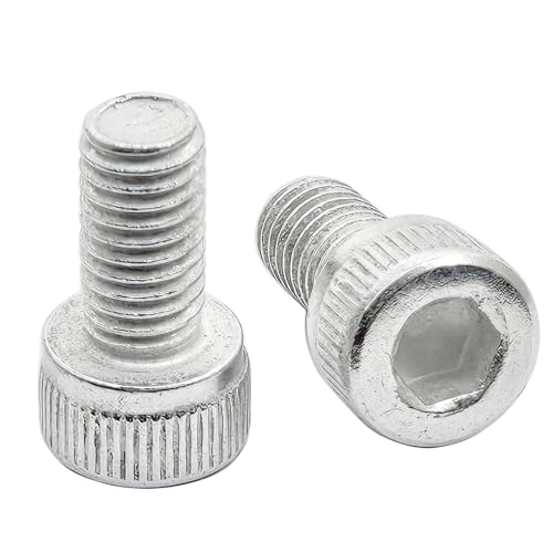 M5 x 10mm Hex Socket Head Cap Screws Bolts,6063 Aluminum Alloy Socket Head Cap Bolt Fasteners,Silver(10Pcs) - size: M5 x 10mm