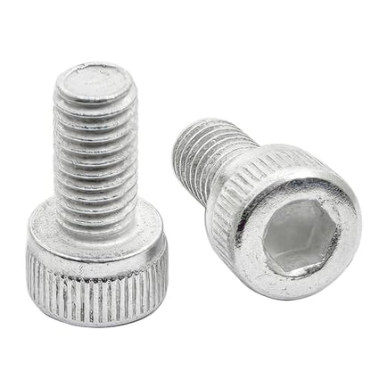 M5 x 10mm Hex Socket Head Cap Screws Bolts,6063 Aluminum Alloy Socket Head Cap Bolt Fasteners,Silver(10Pcs) - size: M5 x 10mm