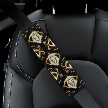 2 Pack Lions Luxury Black Gold Artistic Wildlife Seat Belt Shoulder Pad Universal Fit Harness Pads Strap for Kids, Car Seats Pushchair Strollers High Chair Pushchair, Shock Absorption - color: Pattern 573