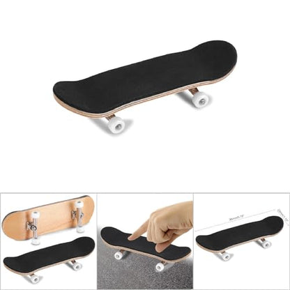 Milltrip Wooden Finger Skateboards, 1Pc Maple Wooden Alloy Fingerboard Finger Skateboards with Box Reduce Pressure Gifts (White) - color: White