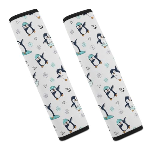 Breathable Seat Belt Shoulder Pad for Adults and Children, Stroller Pushchair High Chair, 2 Pack Animal Penguin Cute Penguins Neck Strap Covers Easy Install (No Tool) - color: Pattern 121