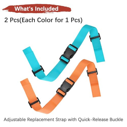 Backpack Chest Strap Adjustable Sternum Straps Use for Backpack Replacement & Hiking & Jogging - color: Sky Blue & Orange