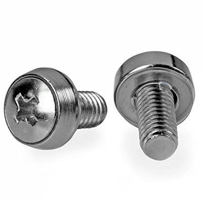 StarTech 50-Pack M6 12mm Mounting Screws, Nickel-Plated, 19in & 10in, TAA | Fits cabinets and enclosures, Mounts servers and AV gear, GSA Schedule purchases - color: Silver, size: 50-pack, style: Screw only