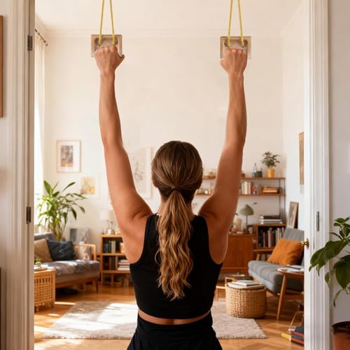 Hangboard for Climbing 1 Pair Portable Wooden Trainer | Fingerboard Climbing for Climbers Tree Hand Playground Enhances Grip Strength Indoor Outdoor Doorway