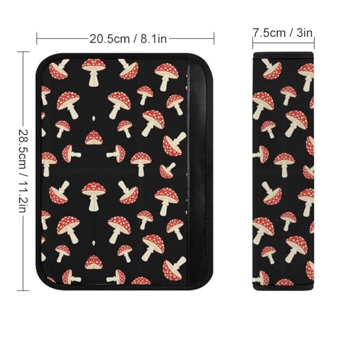2 Pack Cute Cartoon Mushroom Seat Belt Shoulder Pad Universal Fit Harness Pads Strap for Kids, Car Seats Pushchair Strollers High Chair Pushchair, Shock Absorption - color: Pattern 6