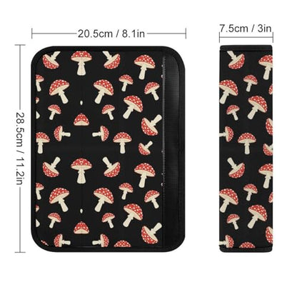 2 Pack Cute Cartoon Mushroom Seat Belt Shoulder Pad Universal Fit Harness Pads Strap for Kids, Car Seats Pushchair Strollers High Chair Pushchair, Shock Absorption - color: Pattern 6