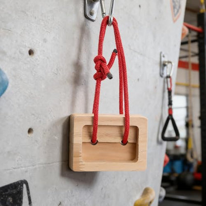2Pcs Wooden Hangboard Rock Climbing - Hang Board for Climbing | Fingerboard | Arm Workout & Pull-Up Training | Bouldering Present Khaki - color: Khaki