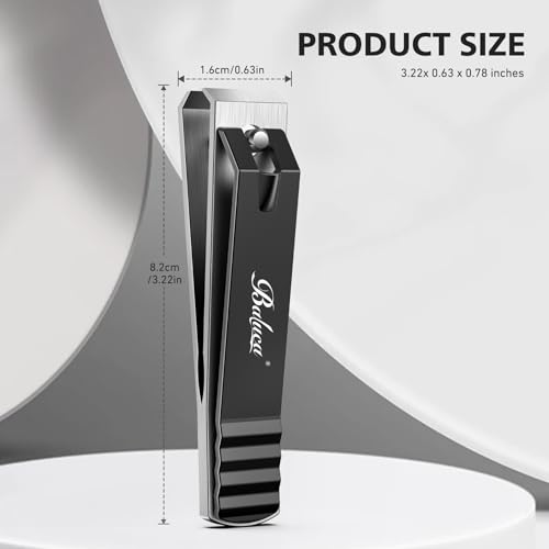 Heavy Duty Straight Blade Nail Clippers for Thick Toenails, Professional Stainless Steel Fingernail Toenail Clippers Trimmers - Thick Wide Jaw Toe Nail Clippings for Seniors, Men & Women - Black - color: Silver Black