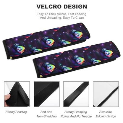 2 Pack Colorful Panda Butterfly Animal Seat Belt Shoulder Pad Breathable Shoulder Harness Cover for Child, All Vehicles, Neck and Shoulder Support - color: Pattern 905
