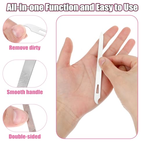Metal Nail File (10 Pack), 5.5'' Nail Files for Natural Nails Stainless Steel Nail File with Curved Sharp Pointed Tip Sword Fingernail Files Double Sided Manicure Pedicure Toenails Tools