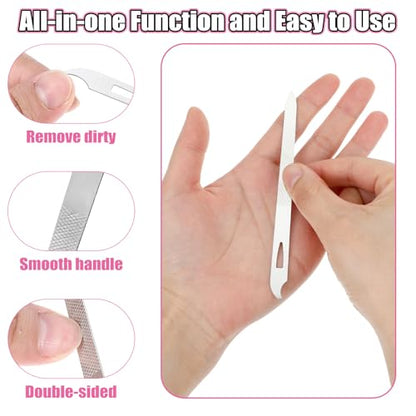 Metal Nail File (10 Pack), 5.5'' Nail Files for Natural Nails Stainless Steel Nail File with Curved Sharp Pointed Tip Sword Fingernail Files Double Sided Manicure Pedicure Toenails Tools