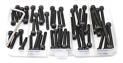 iexcell 50 Pcs M4 x 20/25/30/35/40 Alloy Steel 12.9 Grade Hex Socket Head Cap Screws Bolts Assortment Kit, Black Oxide Finish - size: M4 x 20/25/30/35/40mm
