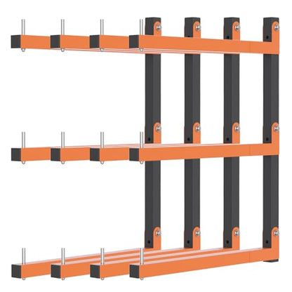 Riciakik Lumber Rack Wall Mount, Lumber Storage Rack, Heavy Duty Wood Storage Racks with 6-Level System, 720 lb Sturdy Garage Wood Organizer, Orange Lumber Metal Racks for Indoor and Outdoor (4 PACK) - style: A– 4 Pack, 6-Tier