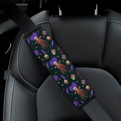 2 Pack Soft Padded Seat Belt Cover for Girls and Boys, All Vehicles, Gothic Creepy Dolls Horror Witches Voodoo Doll Harness Pads Strap, Anti-Slip Pad - color: Pattern 149