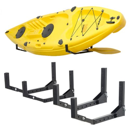 Wallmaster Kayak Storage Hooks Hangers, Adjustable Kayak Garage Storage Rack Wall Mount Heavy Duty Hooks for Canoe, Kayak, Paddle Board, Surfboard, Snowboard - color: 4 Pack
