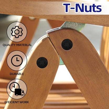 M6 T-Nuts Black Zinc Plated Steel, 4-Pronged Tee Nut for Wood, Rock Climbing Holds, Furniture, 100 PCS - color: Black Carbon Steel, size: M6